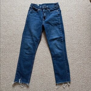 GAP Women's Cigarette High Rise Leg Jeans in Dark Blue Wash